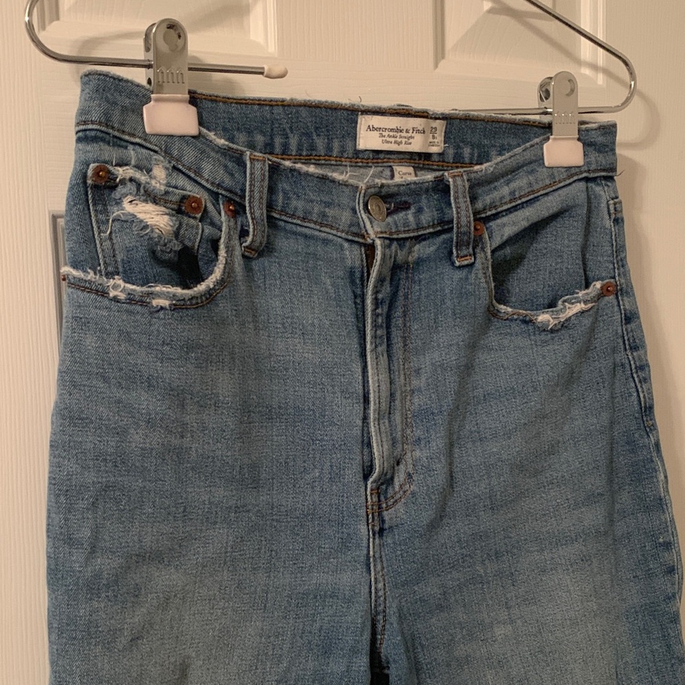 Abercrombie & Fitch Women's Light Blue Ultra High Rise Jeans